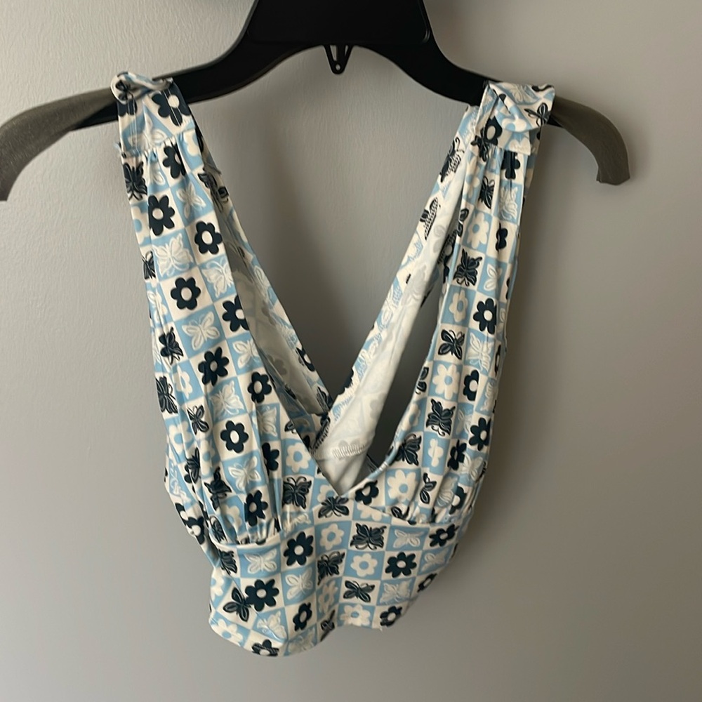 Urban outfitters low cut criss cross tie top